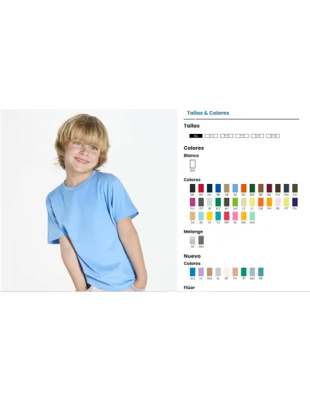 Camiseta Junior Manga Corta Algodon Jhk